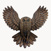 Wooden owl sculpture 