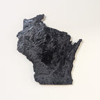 Wisconsin Topographic Map - Black