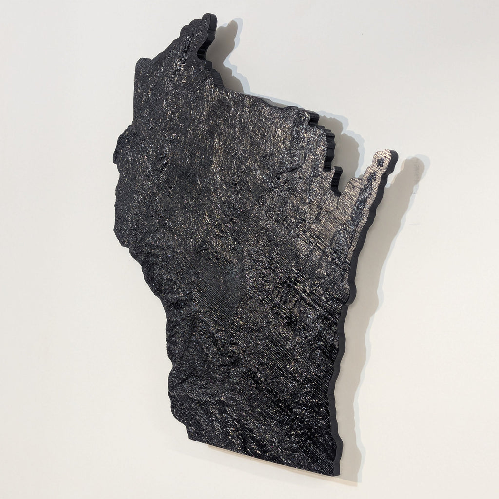 Wisconsin Topographic Map - Black