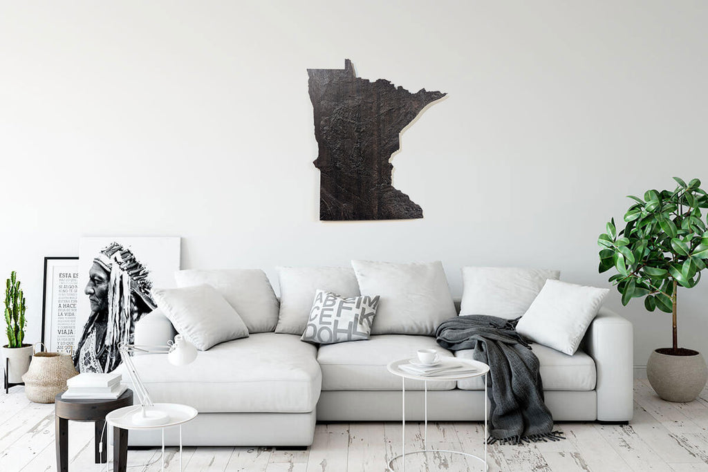 Minnesota Topographic Map - Brown Large